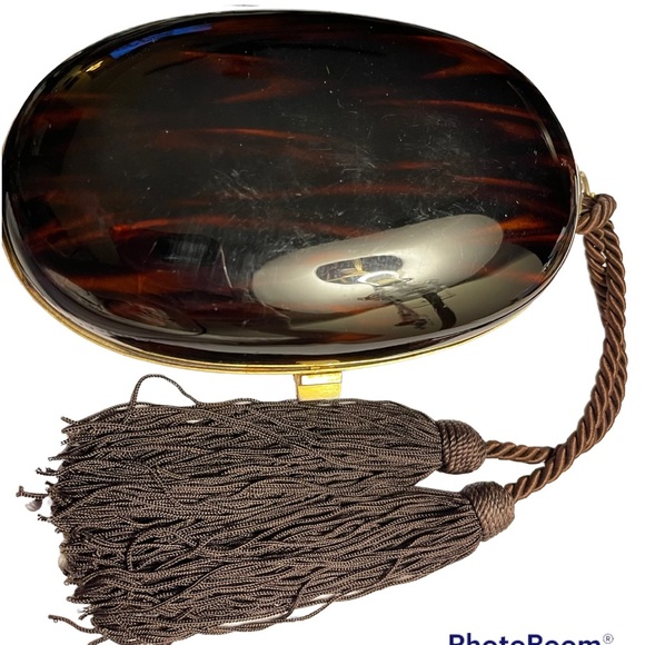 Vintage 1950’s Italian Tortoise Shell Lucite Clutch - Picture 1 of 7